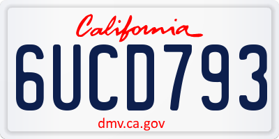 CA license plate 6UCD793