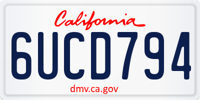CA license plate 6UCD794