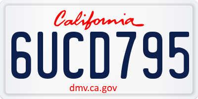 CA license plate 6UCD795