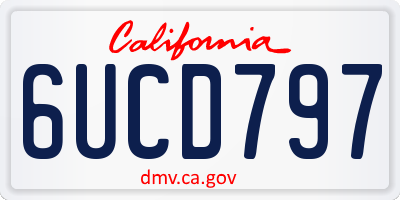 CA license plate 6UCD797