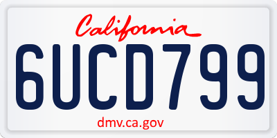 CA license plate 6UCD799