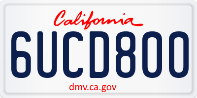 CA license plate 6UCD800