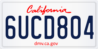 CA license plate 6UCD804