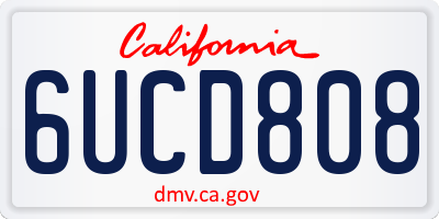CA license plate 6UCD808