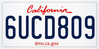 CA license plate 6UCD809