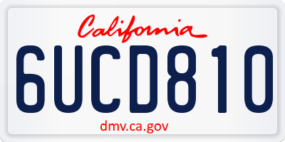 CA license plate 6UCD810