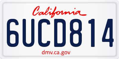 CA license plate 6UCD814