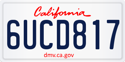 CA license plate 6UCD817