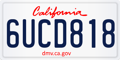 CA license plate 6UCD818