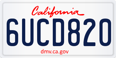 CA license plate 6UCD820