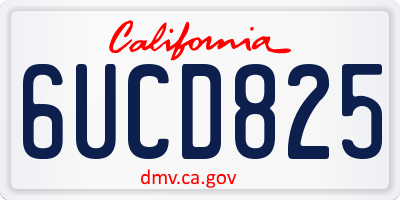 CA license plate 6UCD825