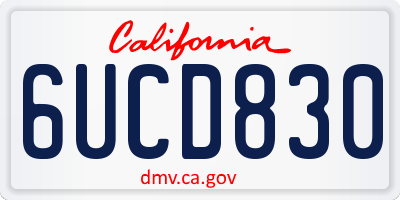 CA license plate 6UCD830