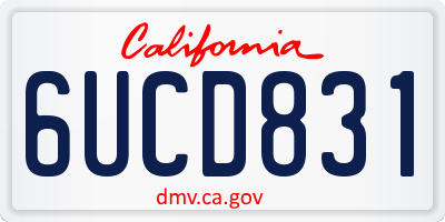 CA license plate 6UCD831
