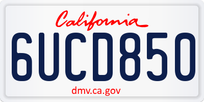 CA license plate 6UCD850