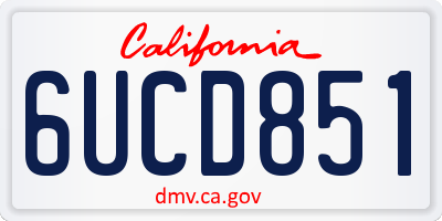 CA license plate 6UCD851