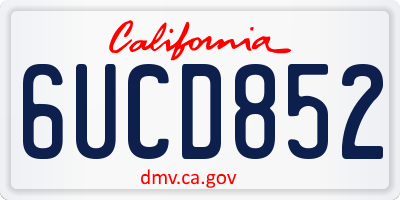 CA license plate 6UCD852