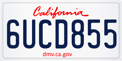 CA license plate 6UCD855