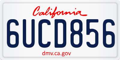 CA license plate 6UCD856