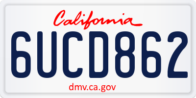 CA license plate 6UCD862