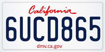 CA license plate 6UCD865