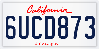 CA license plate 6UCD873