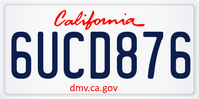 CA license plate 6UCD876