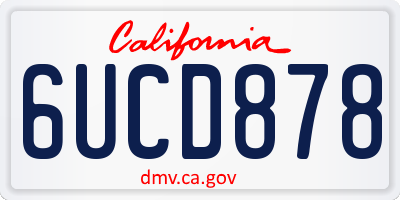 CA license plate 6UCD878