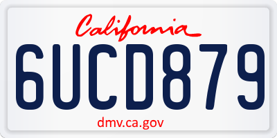 CA license plate 6UCD879