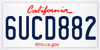 CA license plate 6UCD882