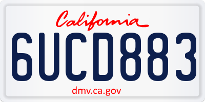 CA license plate 6UCD883