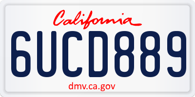 CA license plate 6UCD889