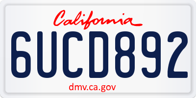 CA license plate 6UCD892