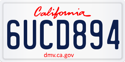 CA license plate 6UCD894