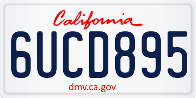 CA license plate 6UCD895