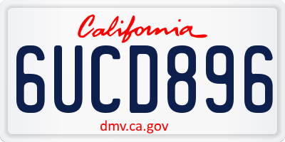 CA license plate 6UCD896