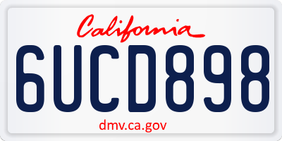 CA license plate 6UCD898