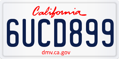 CA license plate 6UCD899