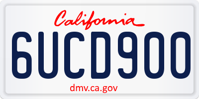 CA license plate 6UCD900