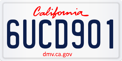 CA license plate 6UCD901