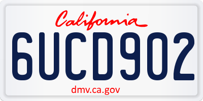 CA license plate 6UCD902