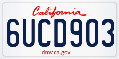 CA license plate 6UCD903