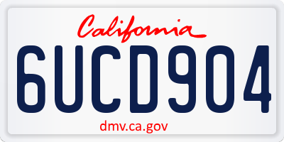 CA license plate 6UCD904