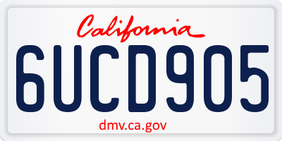 CA license plate 6UCD905