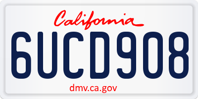 CA license plate 6UCD908