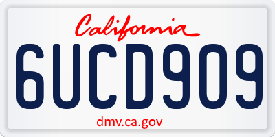 CA license plate 6UCD909
