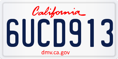 CA license plate 6UCD913