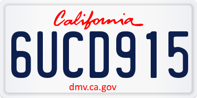 CA license plate 6UCD915