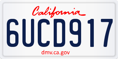 CA license plate 6UCD917
