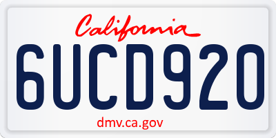 CA license plate 6UCD920