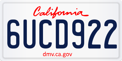 CA license plate 6UCD922